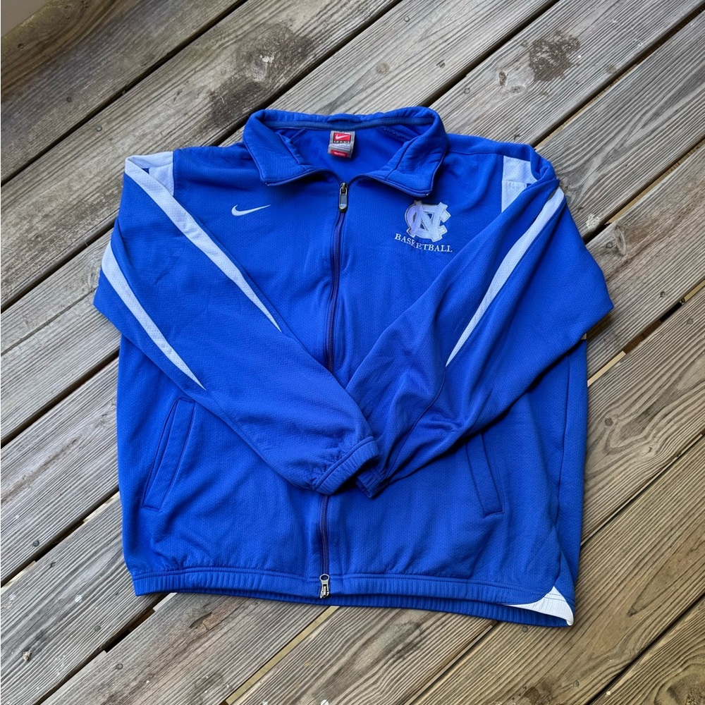 Nike Blue UNC Chapel Hill Lightweight Athletic Jacket Y2K SIZE XL